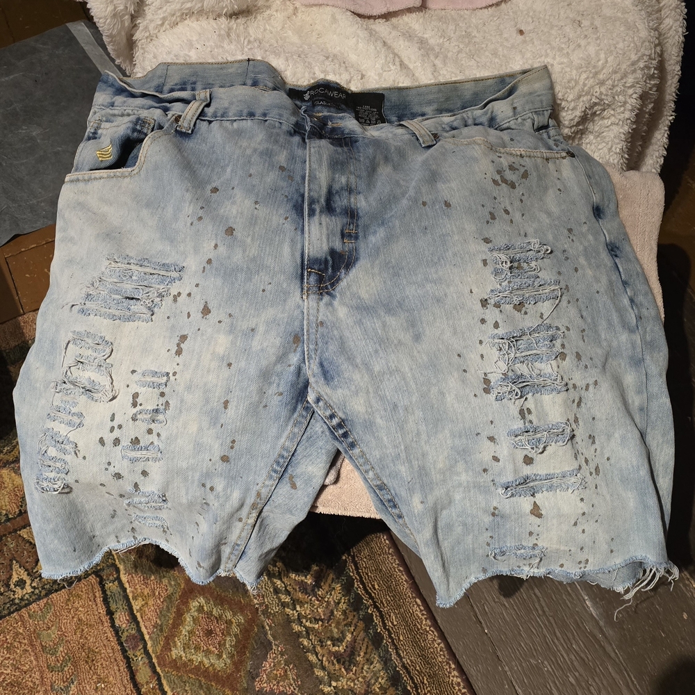 Rocawear Light Blue Distressed Jean Shorts
